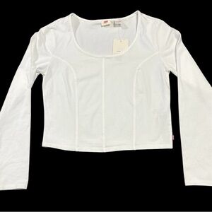 Levi's White Long Sleeve Women's Tee